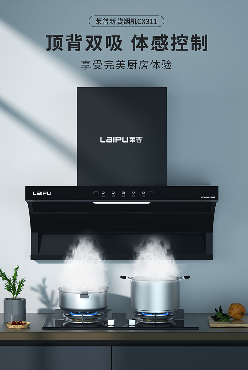 麻豆视频破解在线无限观看新款烟机CX311 | 顶背双吸，油烟尽除